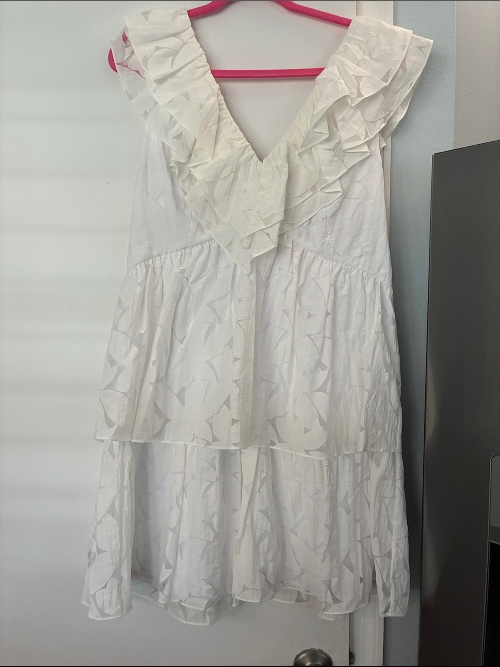 Lilly Pulitzer White Ruffle V-Neck Midi Dress